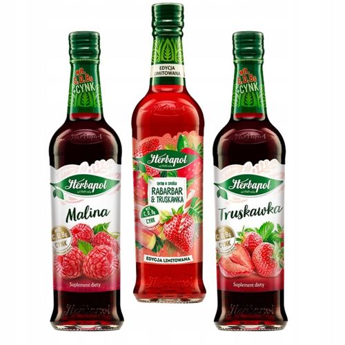 Herbapol Syropy Rabarbar-trusk, malina i truskawka na Arena.pl