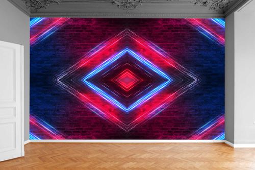 Fototapeta CEGLANY MUR NEONOWA ŚCIANA 370x250 na Arena.pl