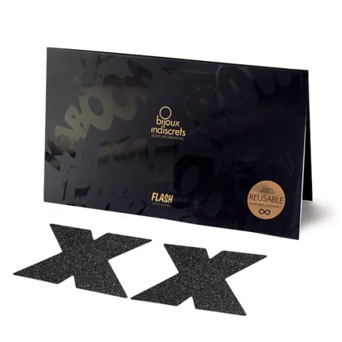 bijoux indiscrets flash cross black - samoprzylepne ozdoby silikonowe na Arena.pl