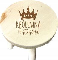 TABORECIK krzesełko DREWNIANE DLA DZIECKA z grawerem z imieniem PREZENT