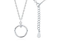 RODOWANY SREBRNY NASZYJNIK KÓŁKO CIRCLE CYRKONIA