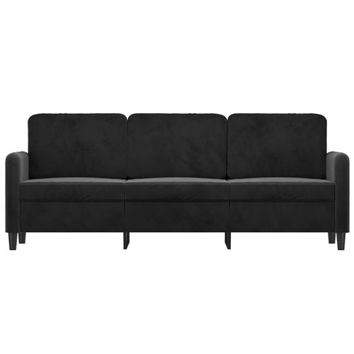 Sofa 3-osobowa, czarny, 180 cm, tapicerowana aksamitem na Arena.pl