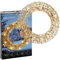 Stroik Wianek Świąteczny Świecący Dekoracyjny Ozdobny na Drzwi Wiszący 30cm