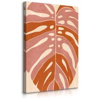 Obraz Do Salonu Pomarańczowy Liść Monstery Styl Boho Natura 40cm x 60cm