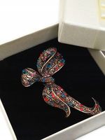 -% BROSZKA ZAWIESZKA ZŁOTA KOKARDA WSTĄŻKA KOLOROWA + PUDEŁKO NA PREZENT