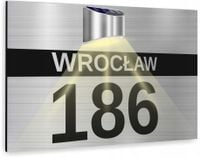 Tabliczka adresowa dibond Tablica numer domu 40x30 lampka LED różne wzory