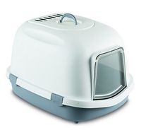 Szaroniebieska kuweta z filtrem dla dużych kotów - Stefanplast 71x55x46,5cm