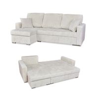 Narożnik Rene rozkładany z funkcją spania Family Meble sztruks beżowy