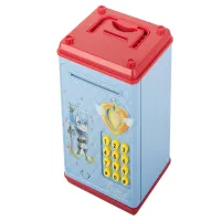 Skarbonka sejf bankomat na kod dostępu banknoty monety pieniądze PIN