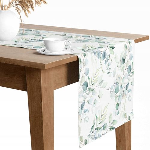 BIEŻNIK OBRUS NA STÓŁ MATOWY GŁADKI 40X220 CM DEKORACYJNY LIŚCIE WZÓR 073 na Arena.pl