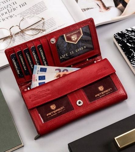 zestaw prezentowy: skórzany portfel damski, brelok i długopis - peterson na Arena.pl