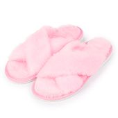 Kapcie damskie ciepłe puchate różowe pantofle domowe z futerkiem 40