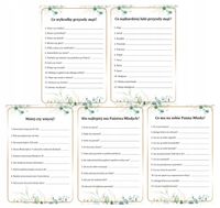 Karty zadań na Wieczór Panieński Pytania Panna Młoda 5 kart z pytaniami