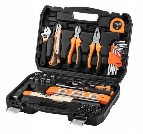 NEO ZESTAW NARZĘDZI KLUCZE NASADOWE 60 SZTUK TORX IMBUS MŁOTEK SZCZYPCE NÓŻ na Arena.pl