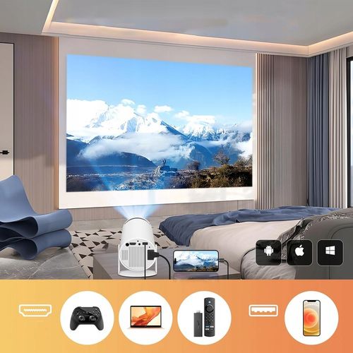 PROJEKTOR RZUTNIK ANDROID TV WIFI FULL HD PRZENOŚNY SMART GŁOŚNIK OBROTOWY na Arena.pl