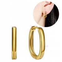 Srebrne kolczyki elipsa geometryczne angielskie pozłacane srebro 925