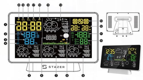 Stacja pogodowa pogody termometr higrometr barometr budzik smart WiFi na Arena.pl