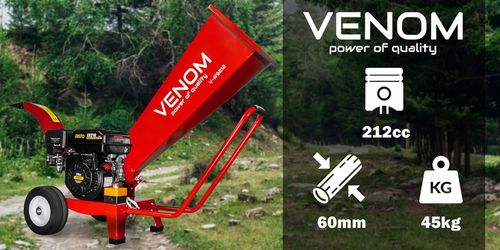 MOCNY ROZDRABNIACZ DO GALEZI SPALINOWY MAX 60MM SILNIK 212CC 2xNÓŻ na Arena.pl