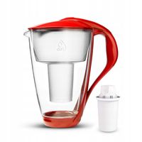 Dzbanek filtrujący szklany Dafi Crystal 2l czerwony + 1x Filtr Dafi Classic