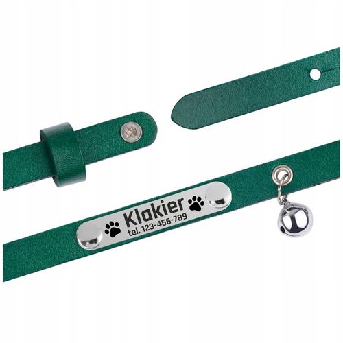 Obroża Skórzana dla Kota Psa dzwonek Identyfikator na Arena.pl