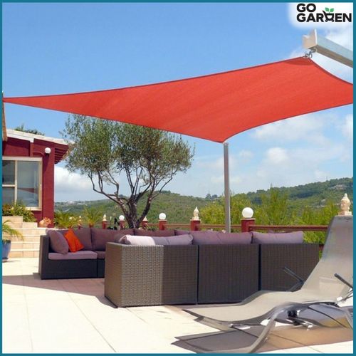 Markiza żagiel przeciwsłoneczny na taras do ogrodu UV słońce czerwony 4x3 m na Arena.pl