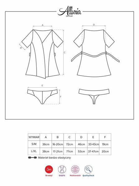 Uwodzicielski Peniuar i Stringi - Obsessive Alluria S/M zdjęcie 5