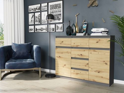 KOMODA 98CM SZAFKA 6 SZUFLAD ANTRACYT MIX ARTISAN S62D na Arena.pl