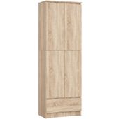REGAŁ BIUROWY SZAFA R 60 cm CLP 1 SZUFLADA 2 DRZWI DĄB SONOMA