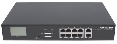 GIGA SWITCH 8x POE+ 130W + 2x RJ45 UpLink, LCD na Arena.pl