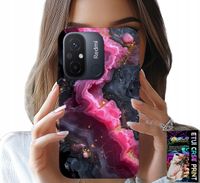 ETUI DO XIAOMI REDMI 12C - RÓŻOWY MARMUREK PLECKI, MODNE WZORY