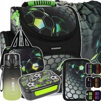 TORNISTER PLECAK SZKOLNY CHŁOPCA PIÓRNIK WOREK FOOTBALL DUŻY ZESTAW 6EL