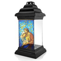 LAMPION WITRAŻOWY ŚWIĄTECZNY CZARNY Z NADRUKIEM