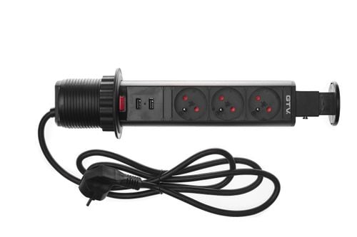 GNIAZDO POTRÓJNE CHOWANE W BLAT NABLATOWE + USB na Arena.pl