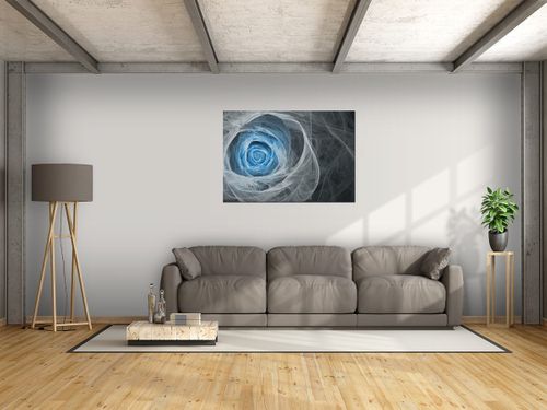 Obraz Błękitna róża fraktalna 100x70 PŁÓTNO na Arena.pl