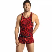 anais men savage top m czerwony bezrękawnik animal print