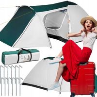 DUŻY NAMIOT TURYSTYCZNY KEMPINGOWY WODOODPORNY 4-OSOBOWY ZESTAW TORBA IGLO