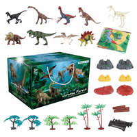 DUŻY ZESTAW FIGUREK Z DINOZAURAMI DLA DZIECI W KUFERKU DŻUNGLA
