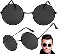 Okulary przeciwsłoneczne LENONKI retro vintage czarne letnie metalowe CE