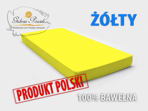 Prześcieradło bawełniane JERSEY 200x220cm ŻÓŁTY na Arena.pl