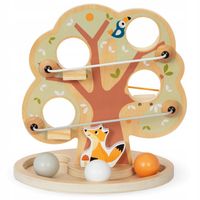 Drewniany Tor Zjazdowy dla Kulek Zielone Drzewko Zabawka Edukacyjna Rozwój