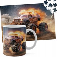 ZESTAW KUBEK + PUZZLE 110EL - AUTO MONSTER TRUCK