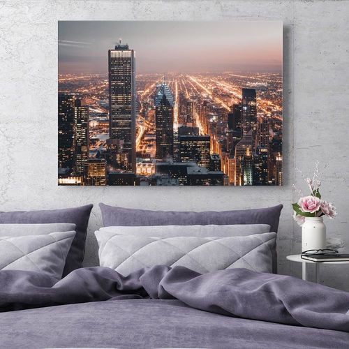 Obraz na płótnie - Canvas, Drapacze chmur nocą 60x40 na Arena.pl