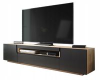 Szafka RTV czarna mat+dąb Artisan Wisząca i stojąca Odyn