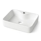 Umywalka Nablatowa Prostokątna Ceramiczna 47 cm Biała