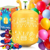 Butla z helem 0,42 m3 + balony x50 wstążka 60m hel do balonów