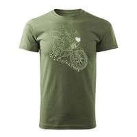Koszulka motocyklowa z motocyklem Honda Transalp męska khaki REGULAR XXL