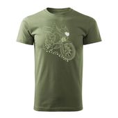 Koszulka motocyklowa z motocyklem Honda Transalp męska khaki REGULAR M