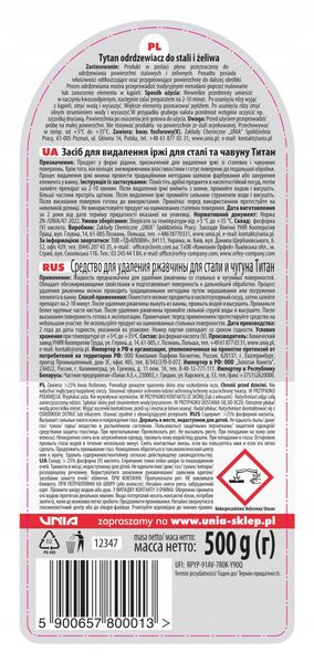 Odrdzewiacz do stali i żeliwa Tytan 2x500g zdjęcie 2
