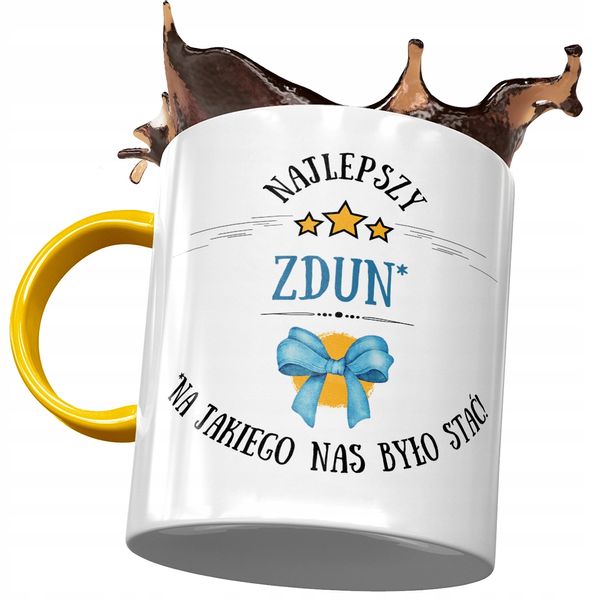Kubek Żółty Dla Zduna Najlepszy Zdun Kubek Prezent Z Nadrukiem Ze Zdjęciem zdjęcie 1