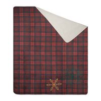 Narzuta na łóżko świąteczna w kratkę CHERRY 200X220 czerwona+zielona